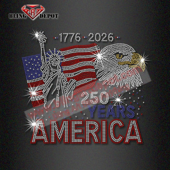 America 250th Anniversary Patriotic Eagle rhinestones for Shirt  bling patriotic sparkle fireworks 